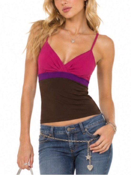 Secret Treasures Tops - Y2K Babydoll Fitted Layering Cami 2000s Mall Girl Casual Lingerie Tank Top Sz M